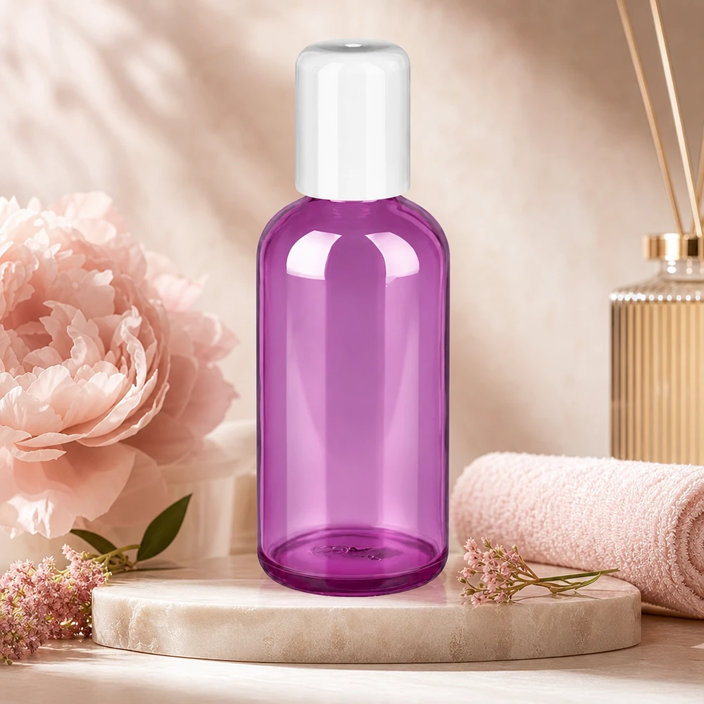 Flacone roll-on da 100 ml bianco standard PurpleLine UT18/100 Flacone in vetro ricaricabile da 100 ml con tappo roll-on, perfetto per i viaggi e per gli spostamenti