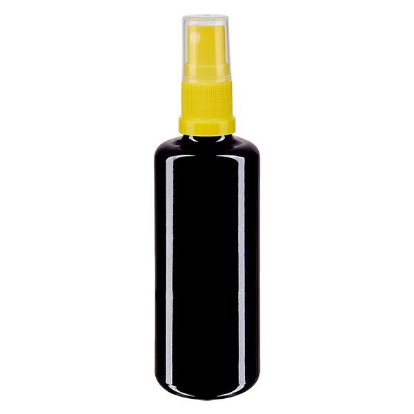 Flacone da farmacia viola 50ml attacco spray giallo Flacone da farmacia viola 50ml attacco spray giallo