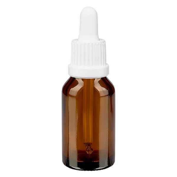 Bottiglia da 30ml marrone con pipetta OV bianca ApoGlas