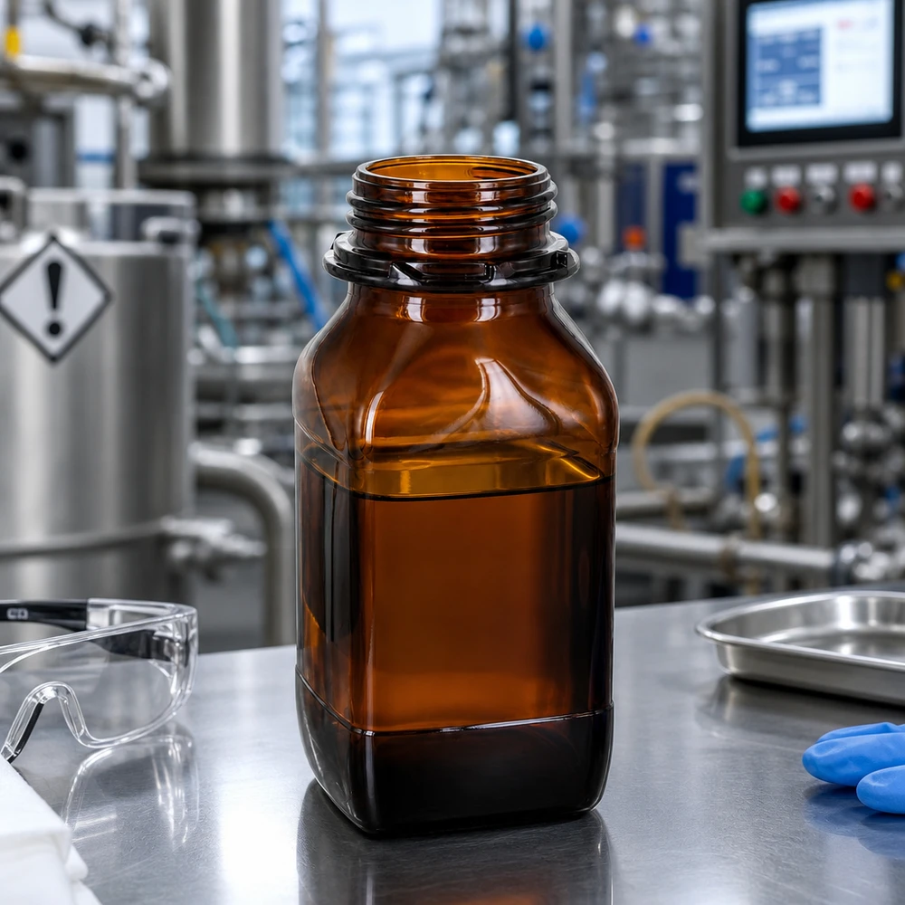 Bottiglia in vetro ambrato da 500 ml con collo largo - Perfetta per le vostre sostanze preziose Bottiglia da laboratorio quadrata da 500 ml in vetro ambrato con pratica filettatura a vite per una chiusura sicura