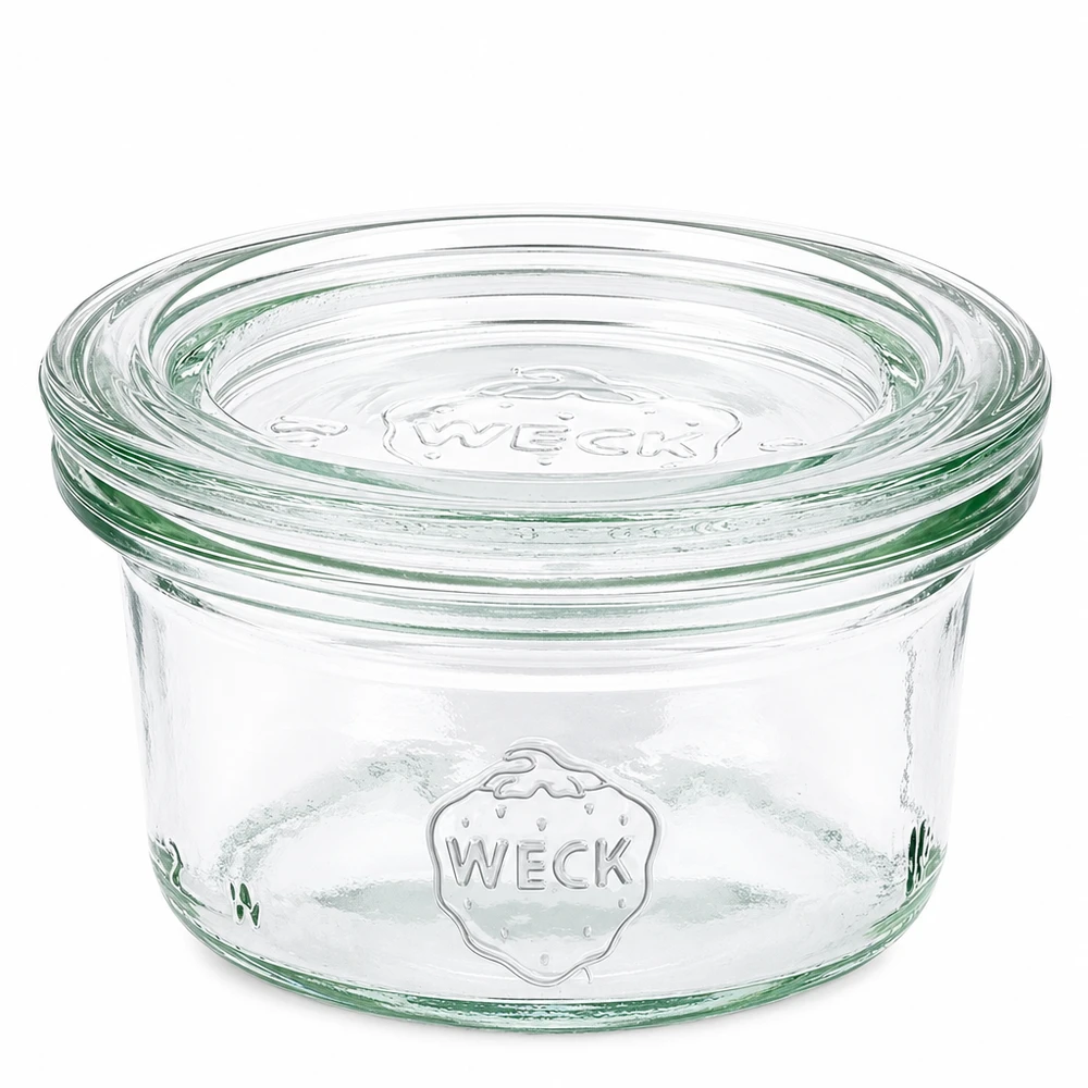 WECK tumbler 50ml con coperchio in vetro RR60 Barattolo trasparente per marmellate e conserve
