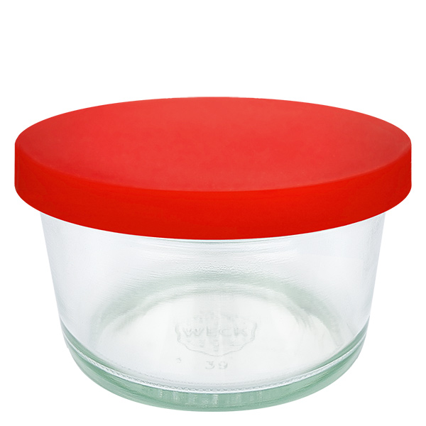 Barattolo gourmet da 165 ml con coperchio in silicone rosso WECK RR80