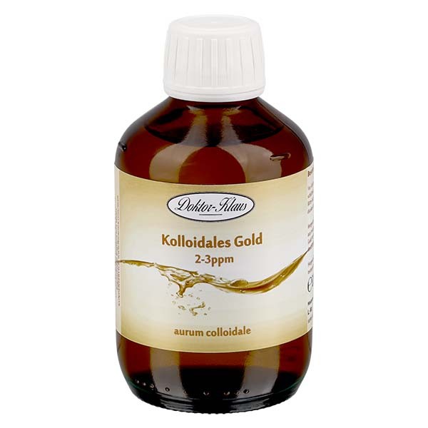 200 ml Oro colloidale Doktor-Klaus, 2-3 ppm, bottiglia di vetro ambrato