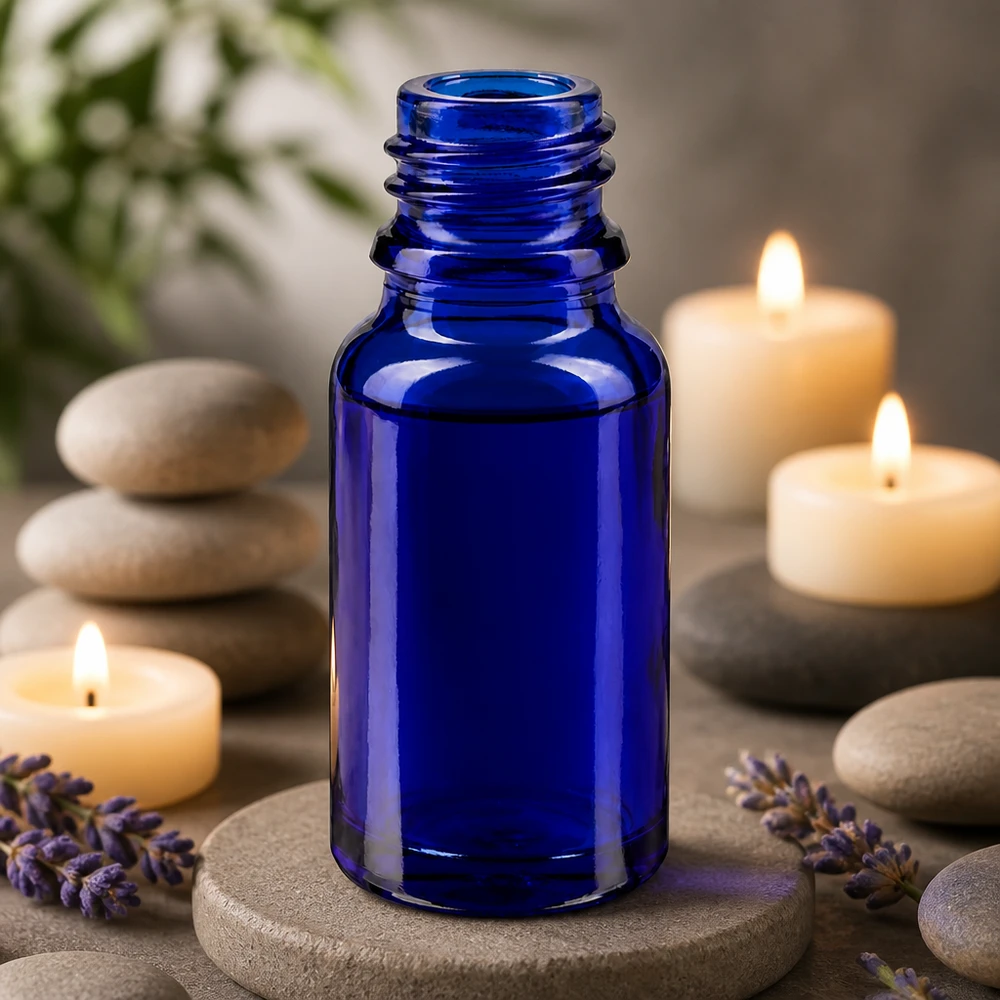 Flacone classico per farmacisti da 10 ml in vetro blu spesso con stabilità e durata di conservazione ottimali