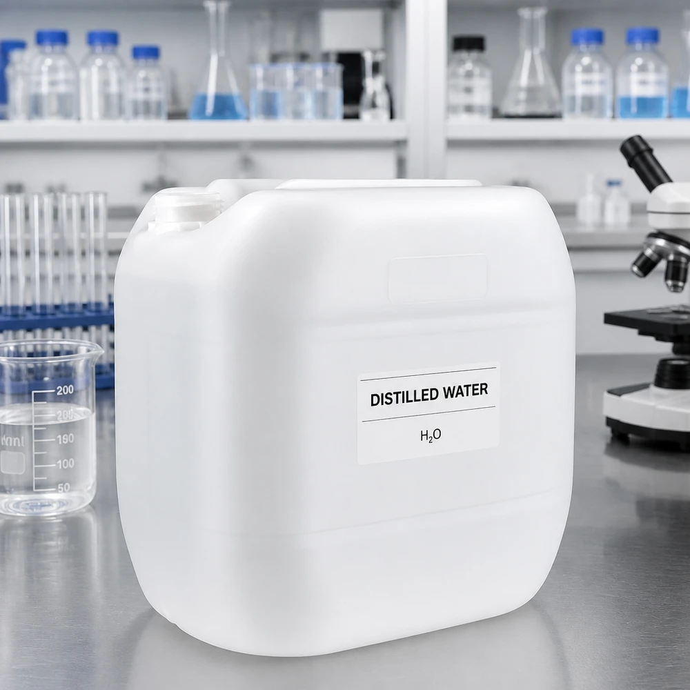 Tanica 30 litri senza tappo Acqua distillata in tanica da 30 litri senza tappo, adatta per uso di laboratorio e industriale