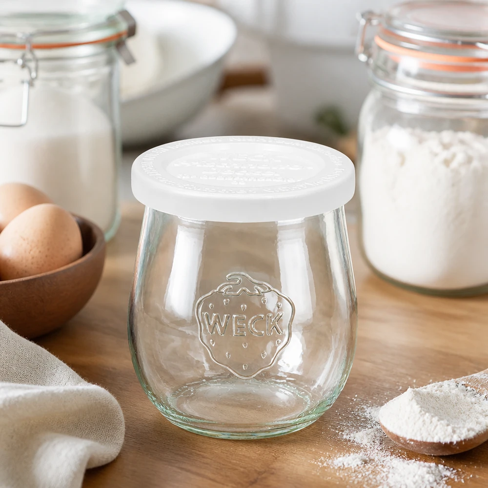 WECK barattolo a tulipano 220ml RR60 per la cottura in cucina con farina e uova - barattolo di conservazione per la cottura e la cucina