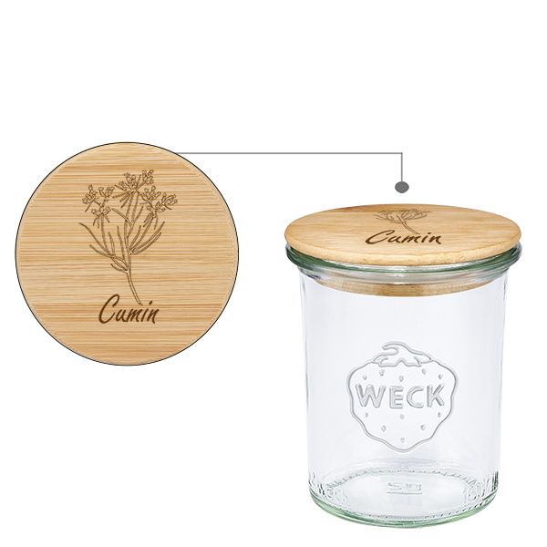 Cestello in legno "Cumin" con verre WECK 160ml