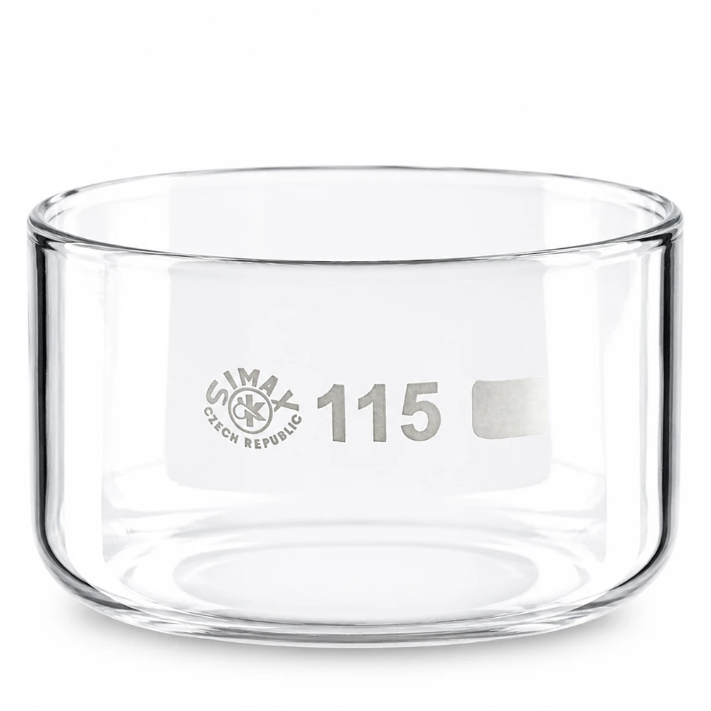 Piastra di cristallizzazione da 500 ml senza beccuccio Bo. ø115mm Ciotola di cristallizzazione da 500 ml in vetro borosilicato senza beccuccio, diametro 115 mm, di SIMAX