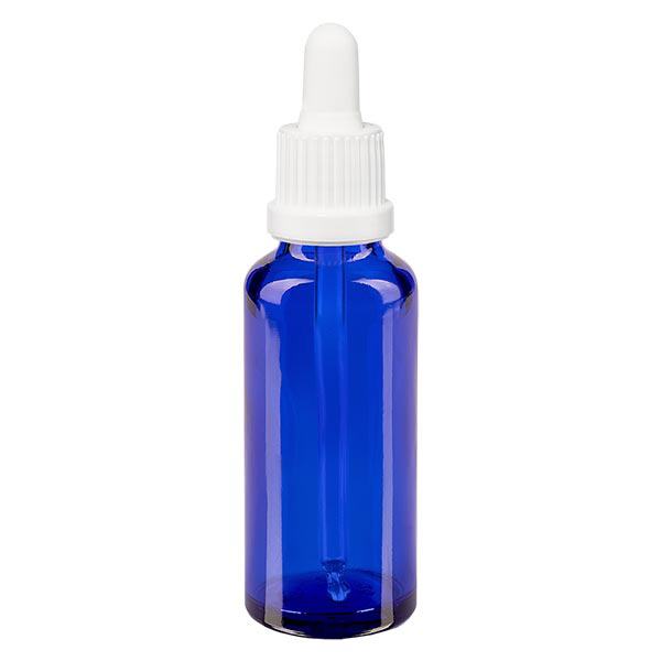 Bottiglia per pipette blu da 30ml OV bianco ApoGlas