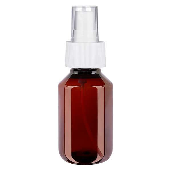 Bottiglia in PET da 100 ml con nebulizzatore bianco