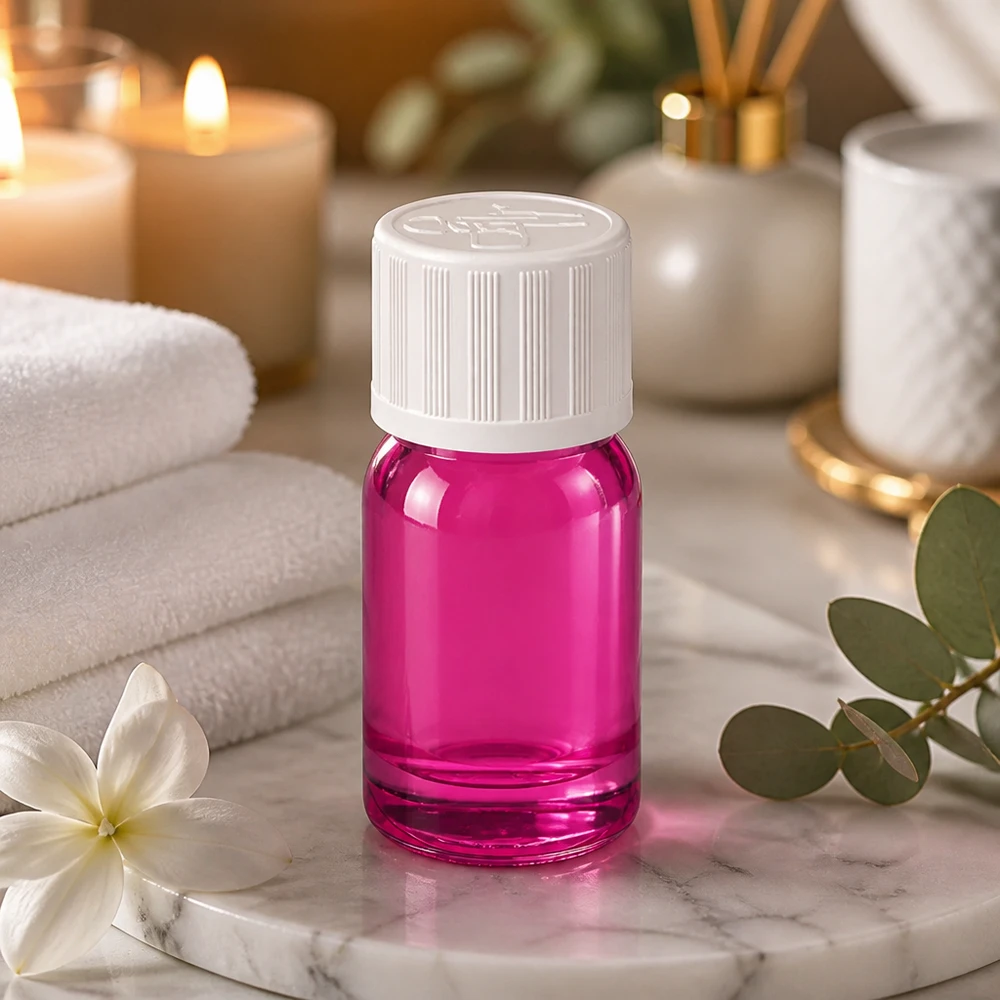 Bottiglia da 5ml tappo a vite 11mm bianco standard a prova di bambino PurpleLine UT18/5 Pratico flacone in vetro viola da 5 ml con apertura del collo di 11 mm, ideale per applicazioni a goccia precise