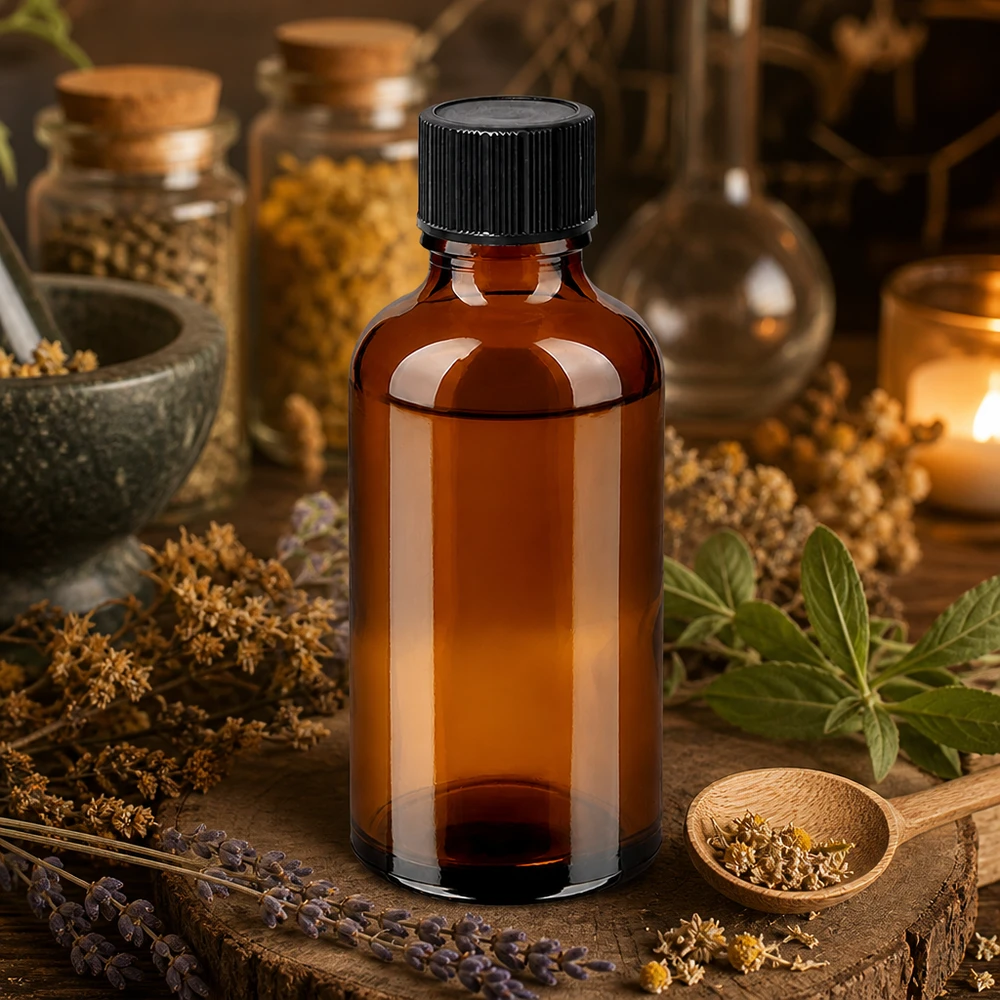 Flacone contagocce da 50 ml 1 mm nero STD BrownLine UT18/50 Flacone compatto in vetro marrone da 50 ml con dosaggio preciso per cosmetici fai da te