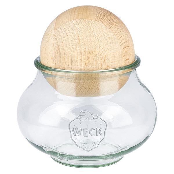Vaso per gioielli WECK RR100 da 1062 ml con sfera in legno di faggio