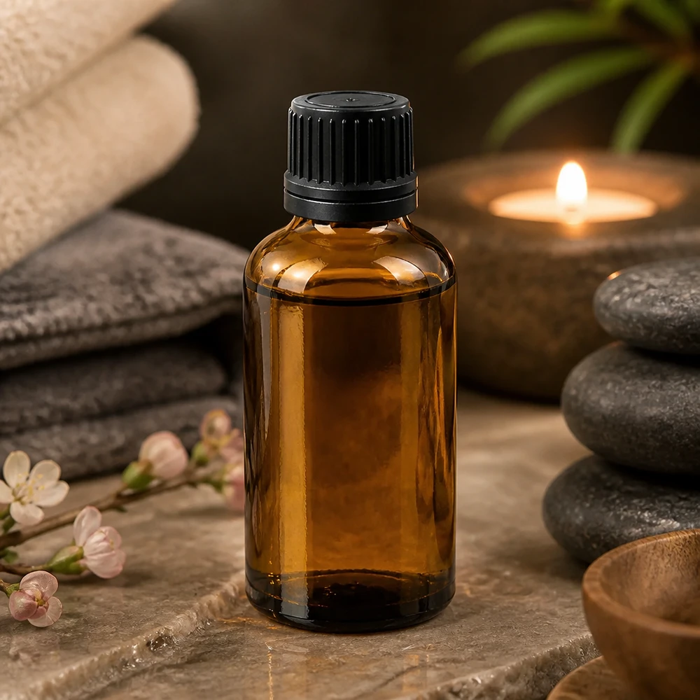 Flacone contagocce da 50 ml 1mm nero OV BrownLine UT18/50 Bottiglia di vetro premium 50ml marrone con tappo OV nero per laboratorio e aromaterapia