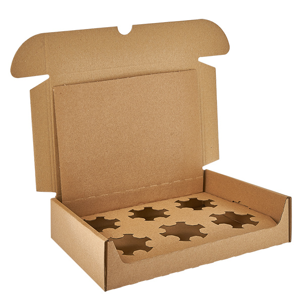 Cartoni di vetro (25 pezzi) con 6 scomparti 240x155x53mm Cartoni di vetro (25 pezzi) con 6 scomparti 240x155x53mm