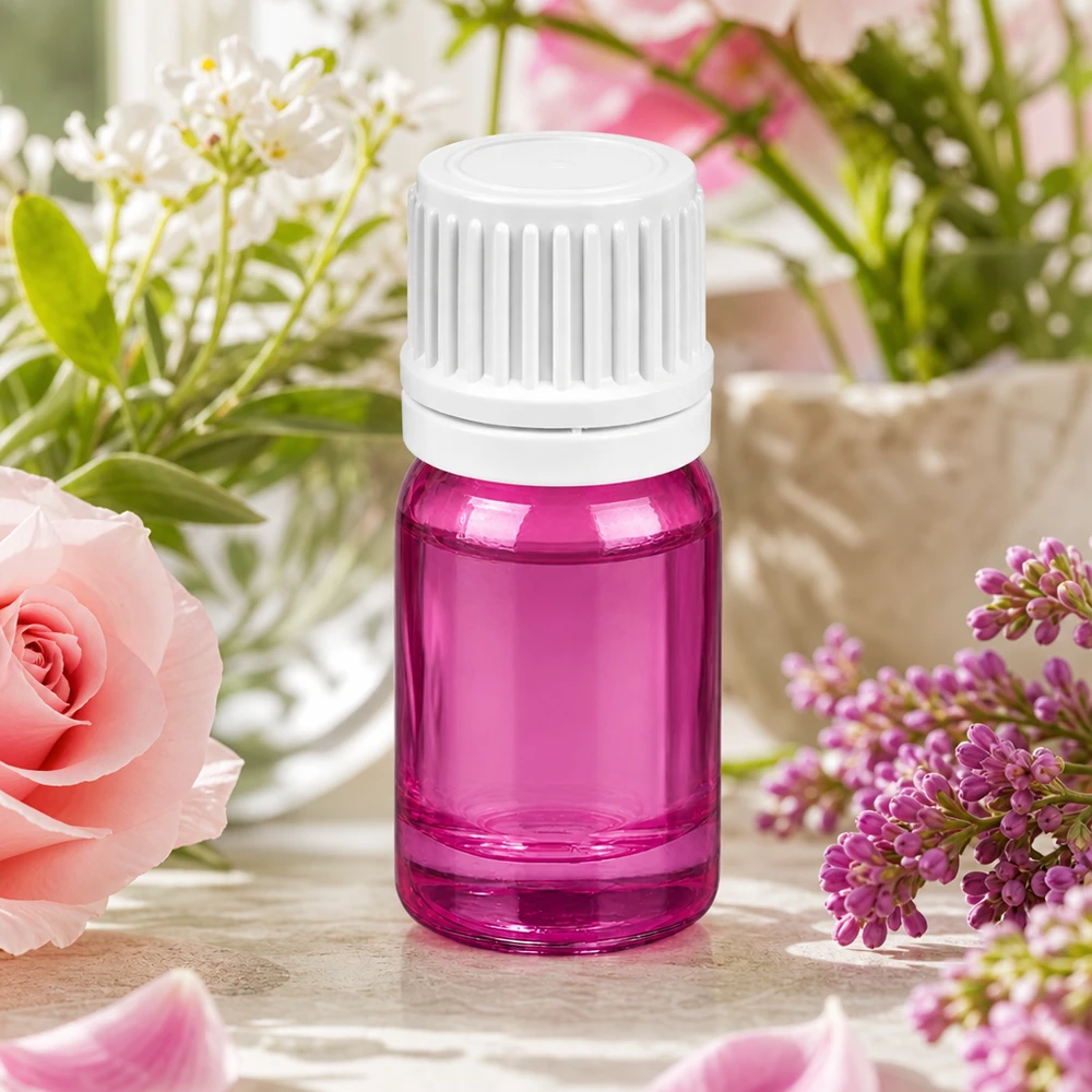 Flacone viola da 5 ml con filettatura UT18 per la conservazione sicura di essenze e oli