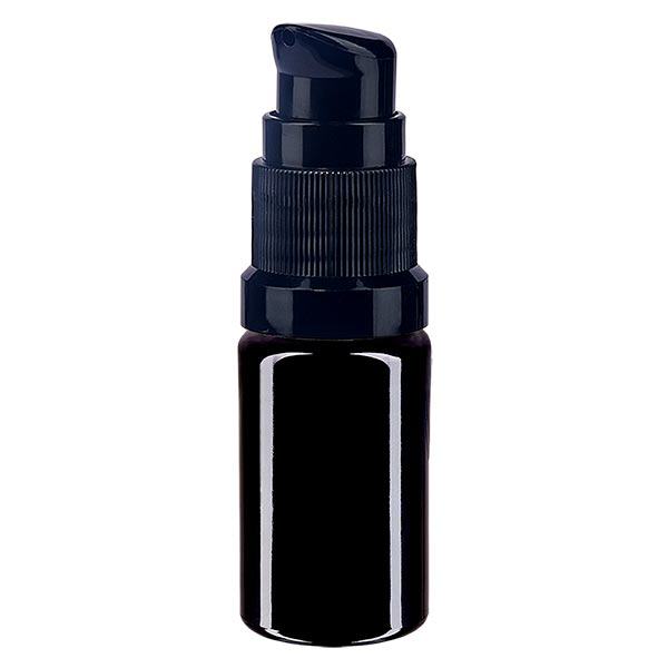Bottiglia da farmacia viola 5ml tappo a pompa nero St. Bottiglia da farmacia viola 5ml tappo a pompa nero St.