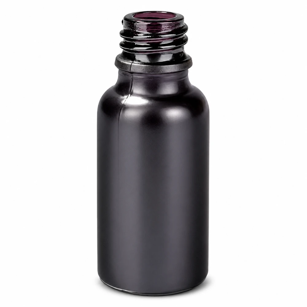 Flacone da 20 ml per farmacia BlackLine UT18/20 UNiTWIST Flacone da farmacia nero di alta qualità da 20 ml con pratico sistema di chiusura UNiTWIST