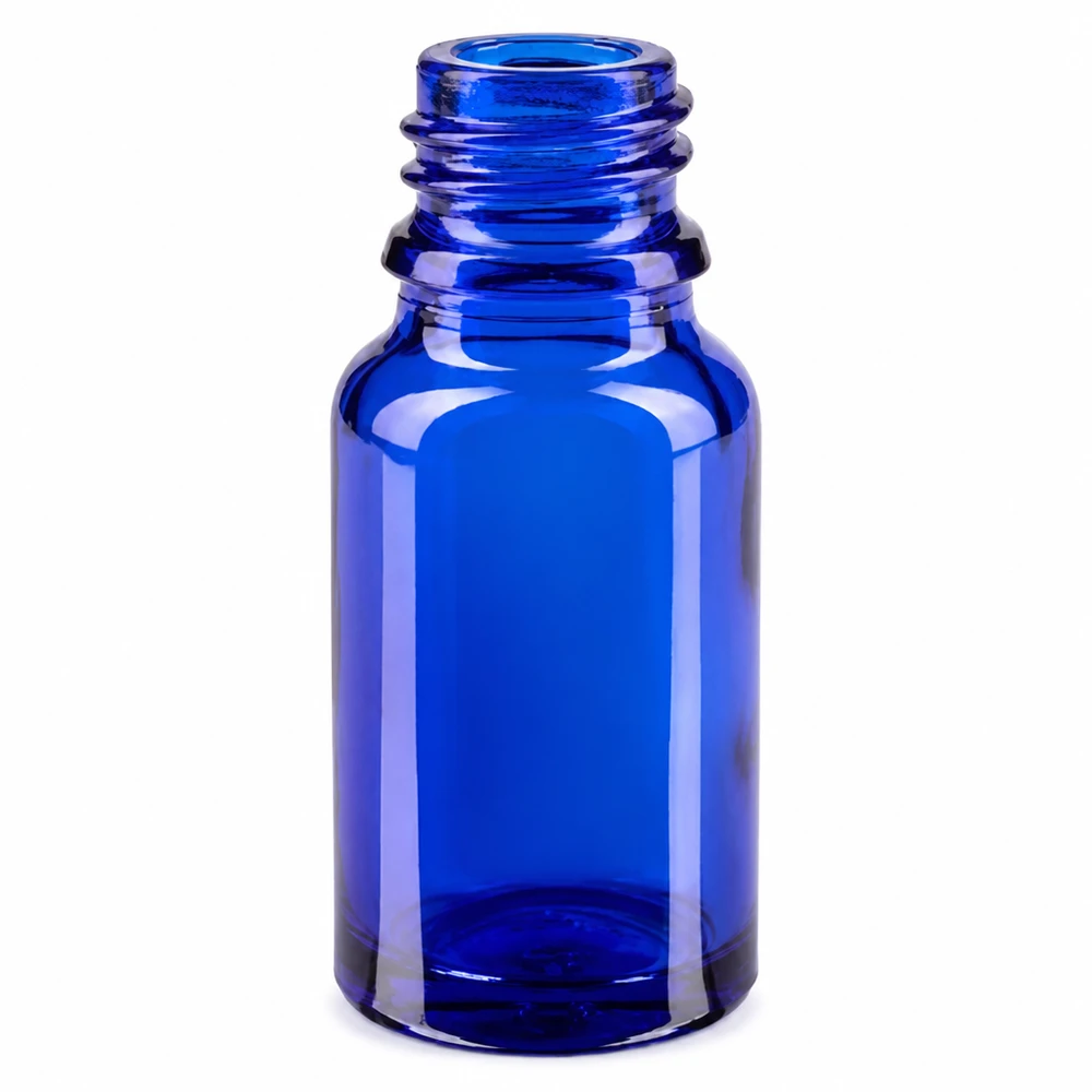 Flacone spray da 10 ml bianco/tr. STD BlueLine UT18/10 Flacone in vetro premium blu 10ml con filo UT18 per aromaterapia e benessere