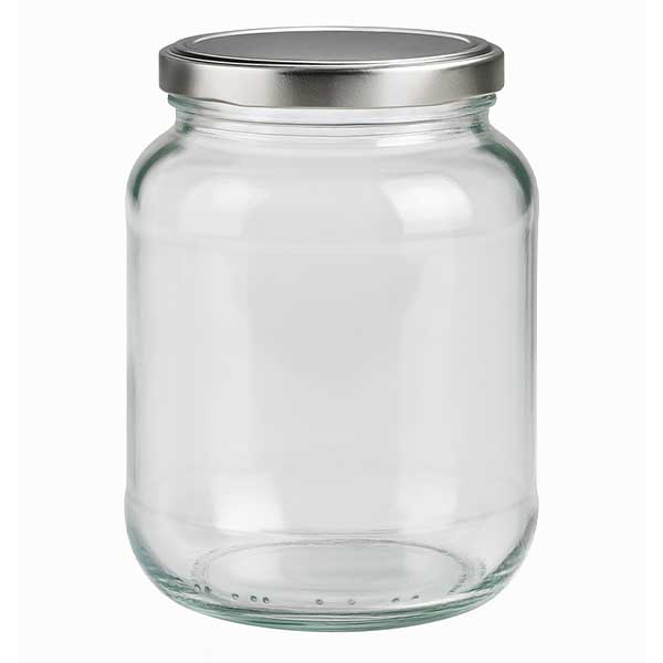 Vasetto ovale da 370 ml con coperchio BasicSeal argento UN..