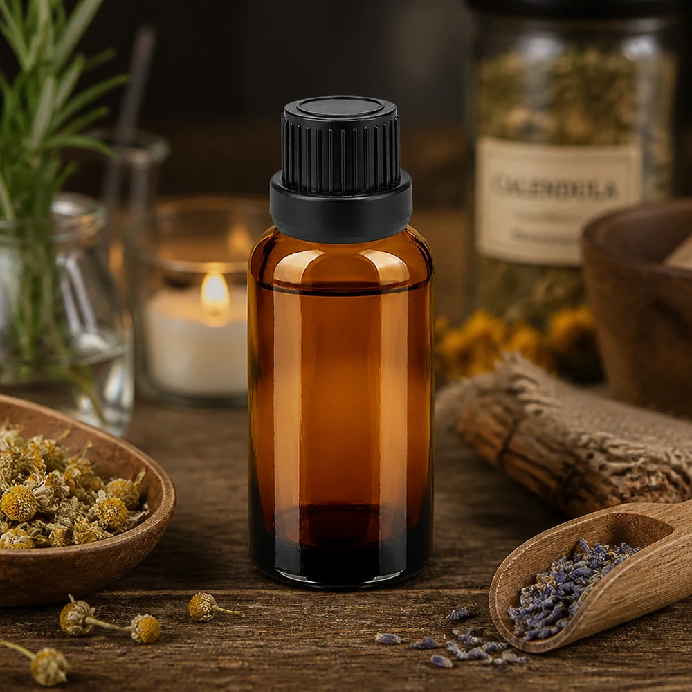 Flacone contagocce da 30 ml 2 mm nero OV BrownLine UT18/30 Flacone contagocce professionale da 30 ml con design ergonomico per oli e tinture terapeutiche