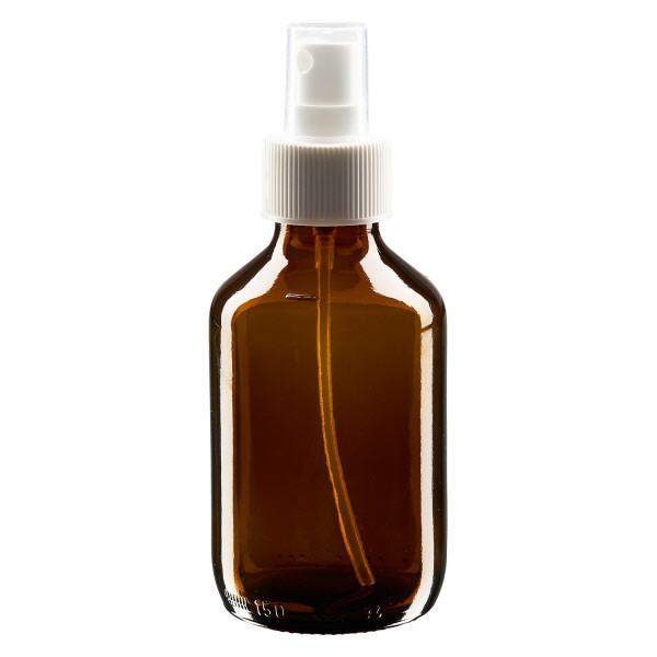 Flacone per medicinali da 150 ml marrone, con atomizzatore a pompa bianco ApoGlas