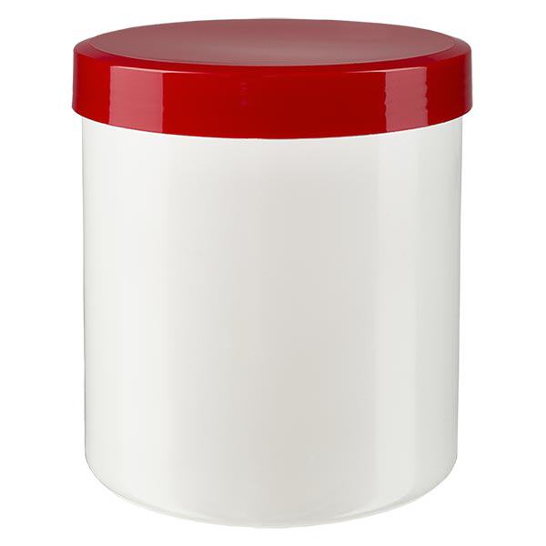 Vasetto per unguenti 10g bianco con tappo a vite rosso (PP) Vasetto per unguenti 10g bianco con tappo a vite rosso (PP)