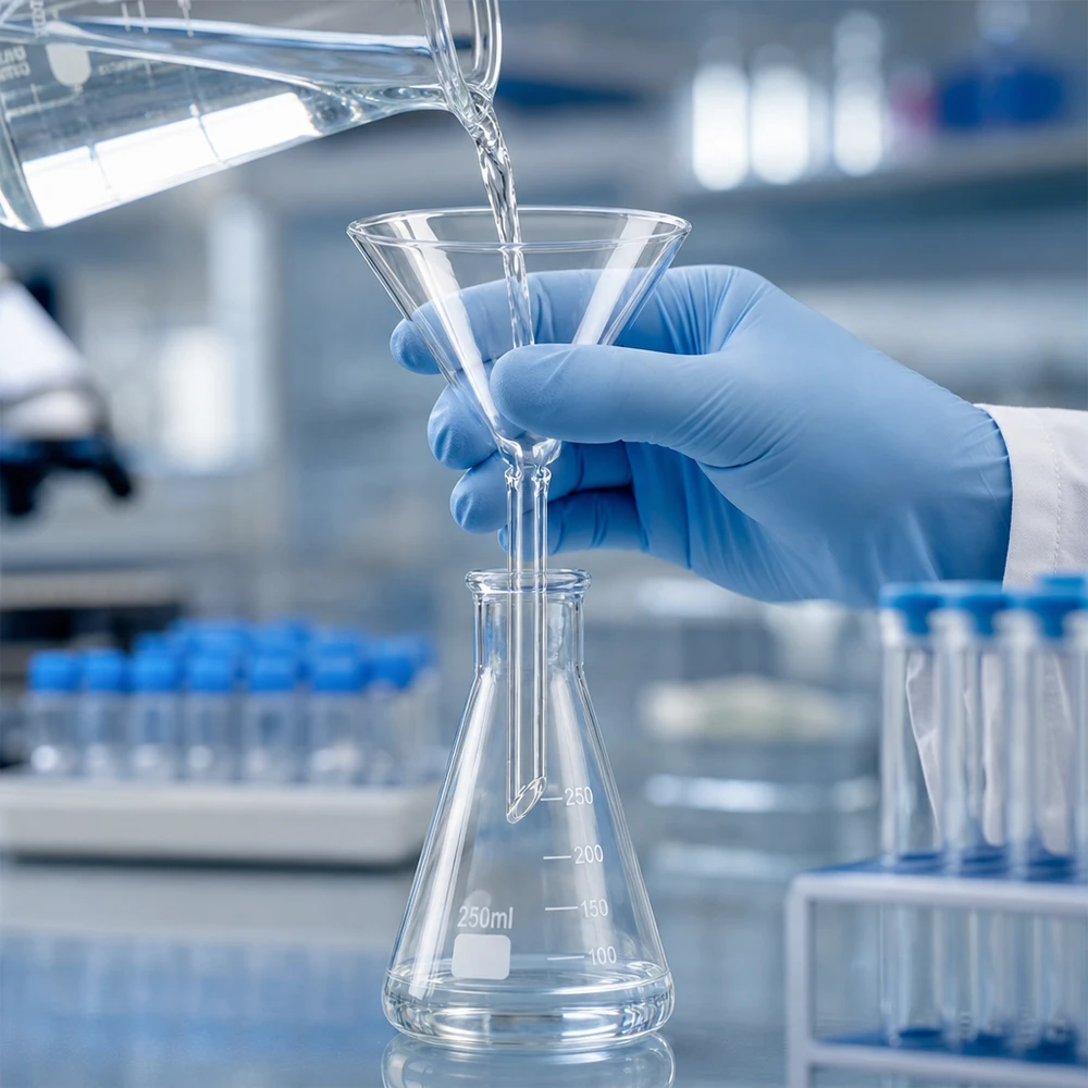 Imbuto Ø 75mm borosilicato angolo 60 stile corto Imbuto di laboratorio chimico in vetro borosilicato 75 mm forma corta per filtrazione e analisi professionali