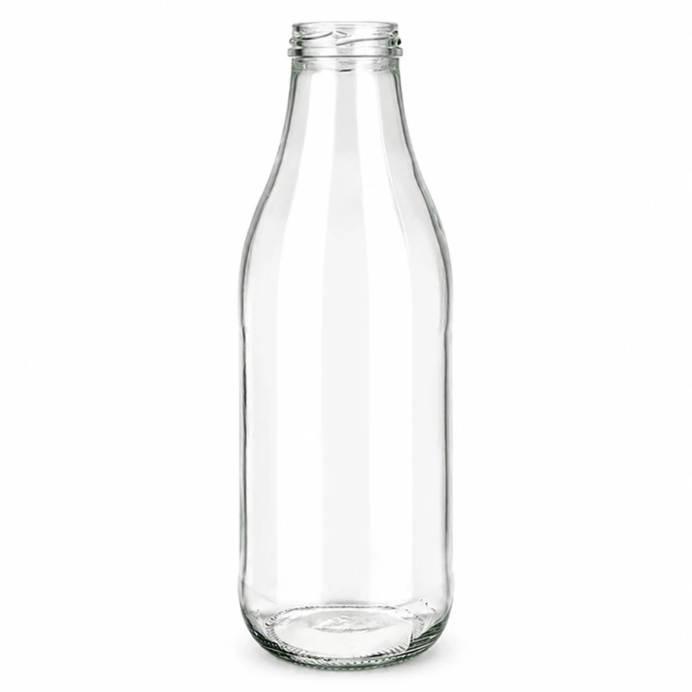Bottiglia di vetro da 1000ml senza coperchio (TO48) UNiTWIST Bottiglia di vetro da 1000 ml senza coperchio TO48 UNiTWIST bottiglia di latte vuota trasparente bottiglia per bevande in vetro trasparente