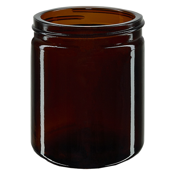 Vasetto in vetro da 180 ml marrone senza coperchio, filettatura 63mm/R3 ApoGlas