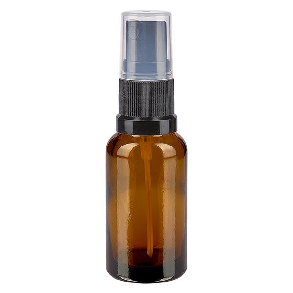 Flacone spray marrone da 20 ml. STD nero/trasp. ApoGlas