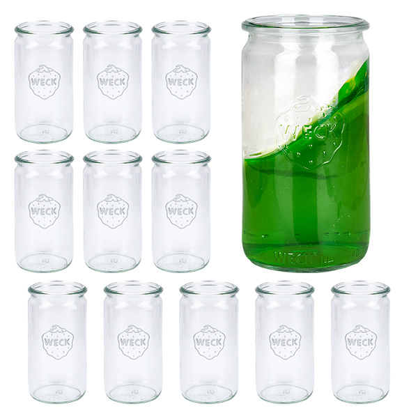 Set di 12 bicchieri Weck da 340 ml a cilindro Set di 12 bicchieri Weck da 340 ml a cilindro