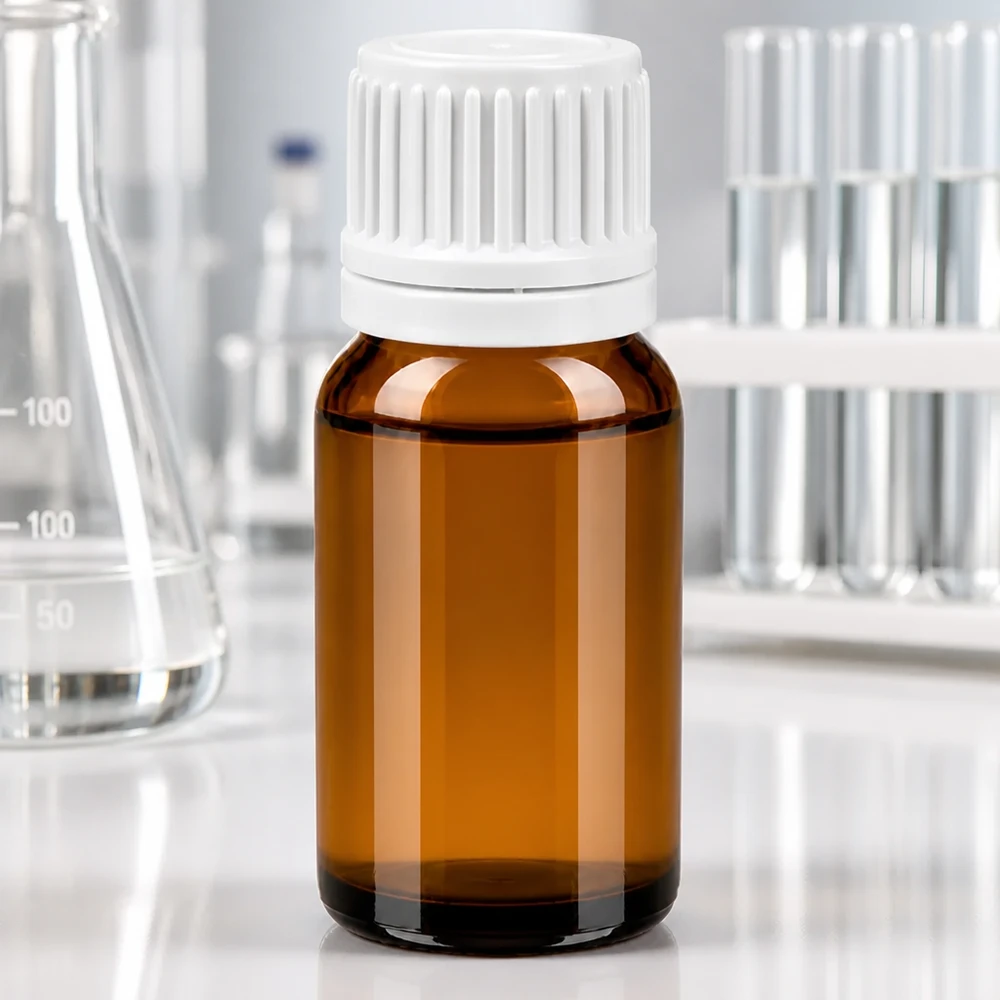 Bottiglia da 10ml 11mm SV bianco OV BrownLine UT18/10 Flacone in vetro premium da 10 ml di colore ambra con tappo bianco per applicazioni di laboratorio professionali