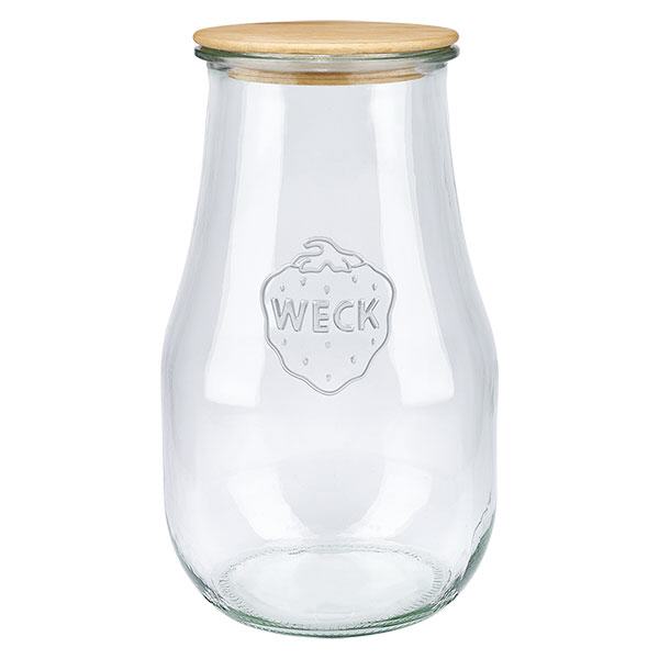 Vaso a tulipano WECK RR100 da 2700 ml con coperchio in legno