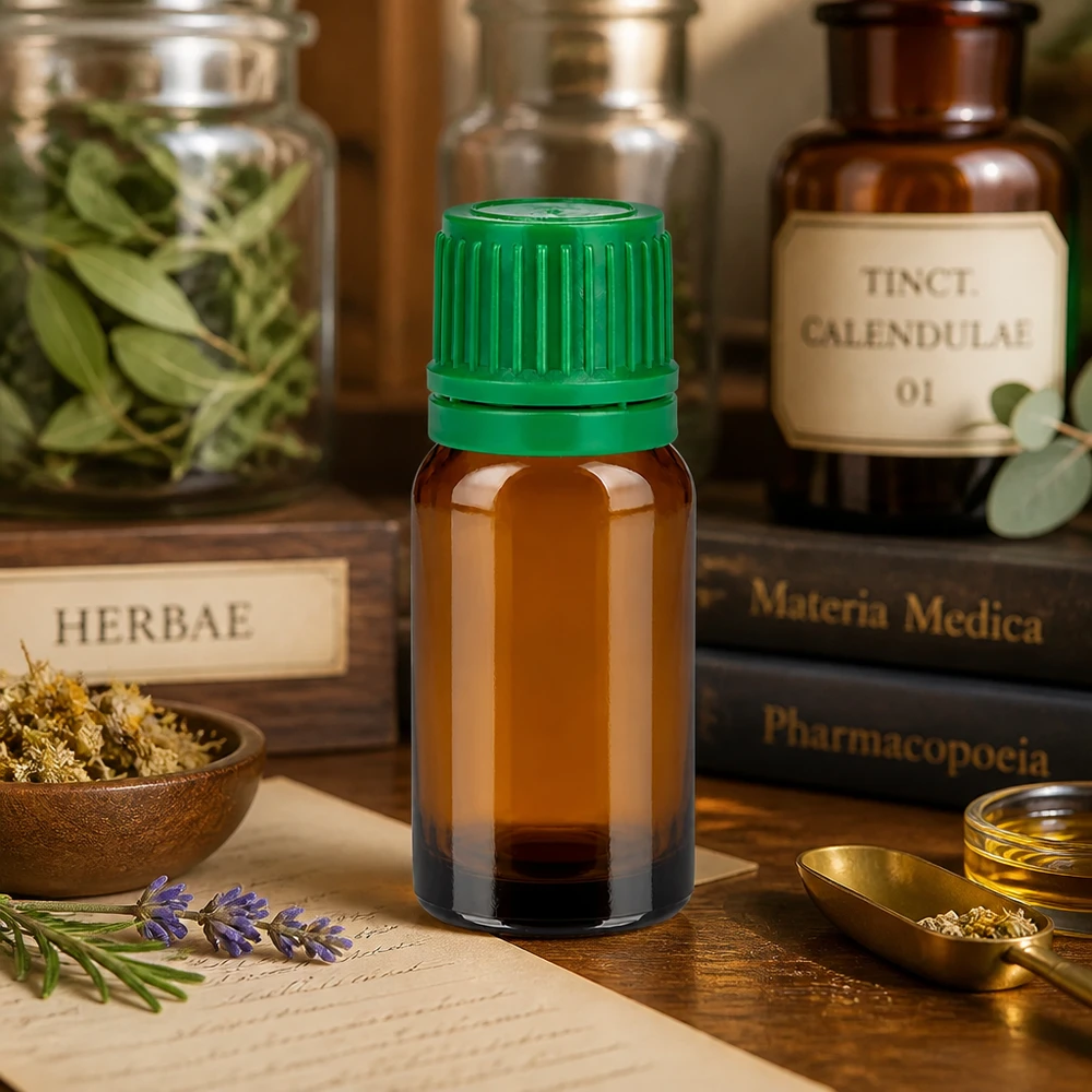 Bottiglia da 10ml 11mm SV verde OV BrownLine UT18/10 Flacone professionale per medicinali da 10 ml in vetro ambrato con tappo verde