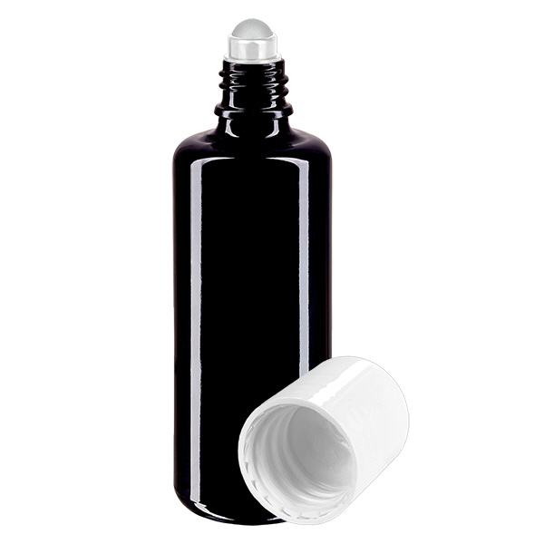 Flacone farmacia viol. 50ml tappo roll-on bianco