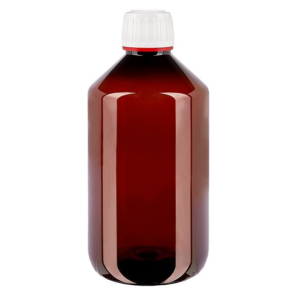 Bottiglia in PET da 500 ml con tappo bianco a ribalta Bottiglia in PET da 500 ml con tappo bianco a ribalta