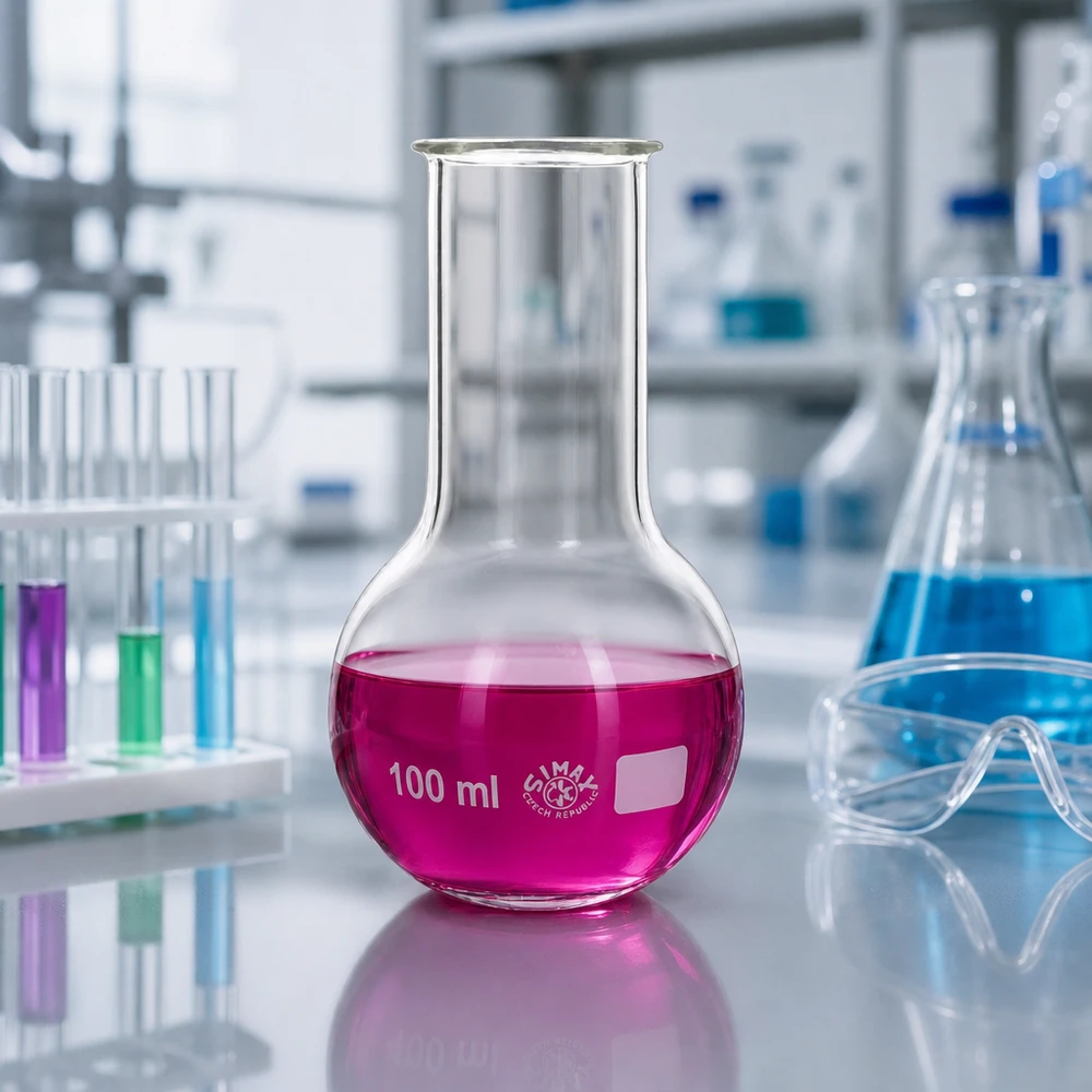 Pallone da laboratorio da 100 ml con design ergonomico e collo largo per un'accessibilità ottimale
