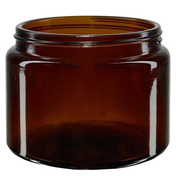 Barattolo di vetro da 500ml marrone senza coperchio, filettatura 100mm/R3 ApoGlas