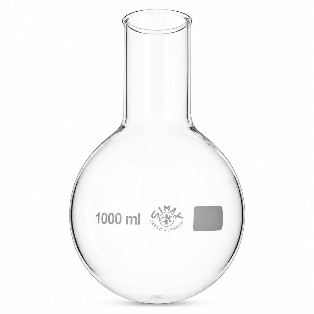 Pallone chimico a fondo tondo da 1000 ml a collo largo per l'estrazione per distillazione e il controllo delle reazioni