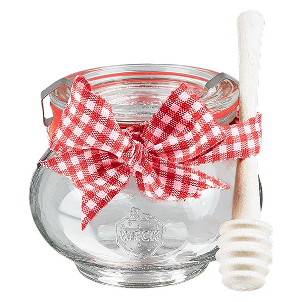 Vasetto portagioie WECK 220ml completo di cucchiaio e fiocco
