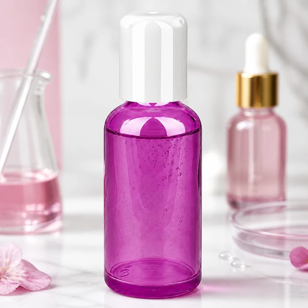Flacone roll-on da 50 ml bianco Standard PurpleLine UT18/50 Flacone roll-on compatto da 50 ml di colore viola trasparente, perfetto per un'applicazione precisa del prodotto.