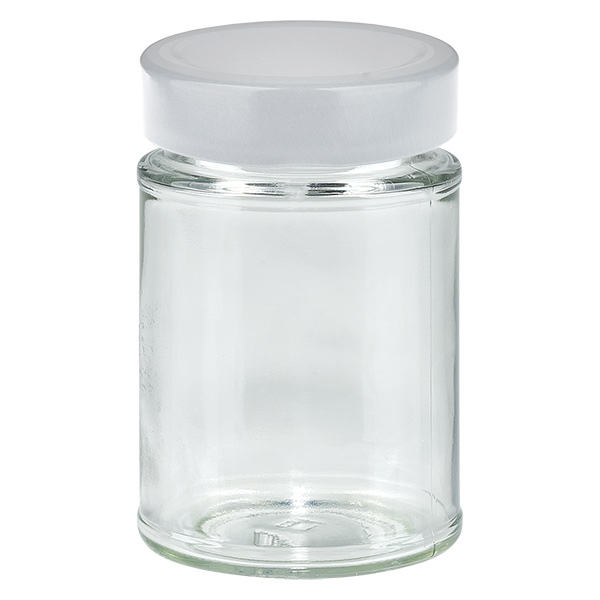 Barattolo rotondo da 202 ml + coperchio BasicSeal bianco profondo UN..