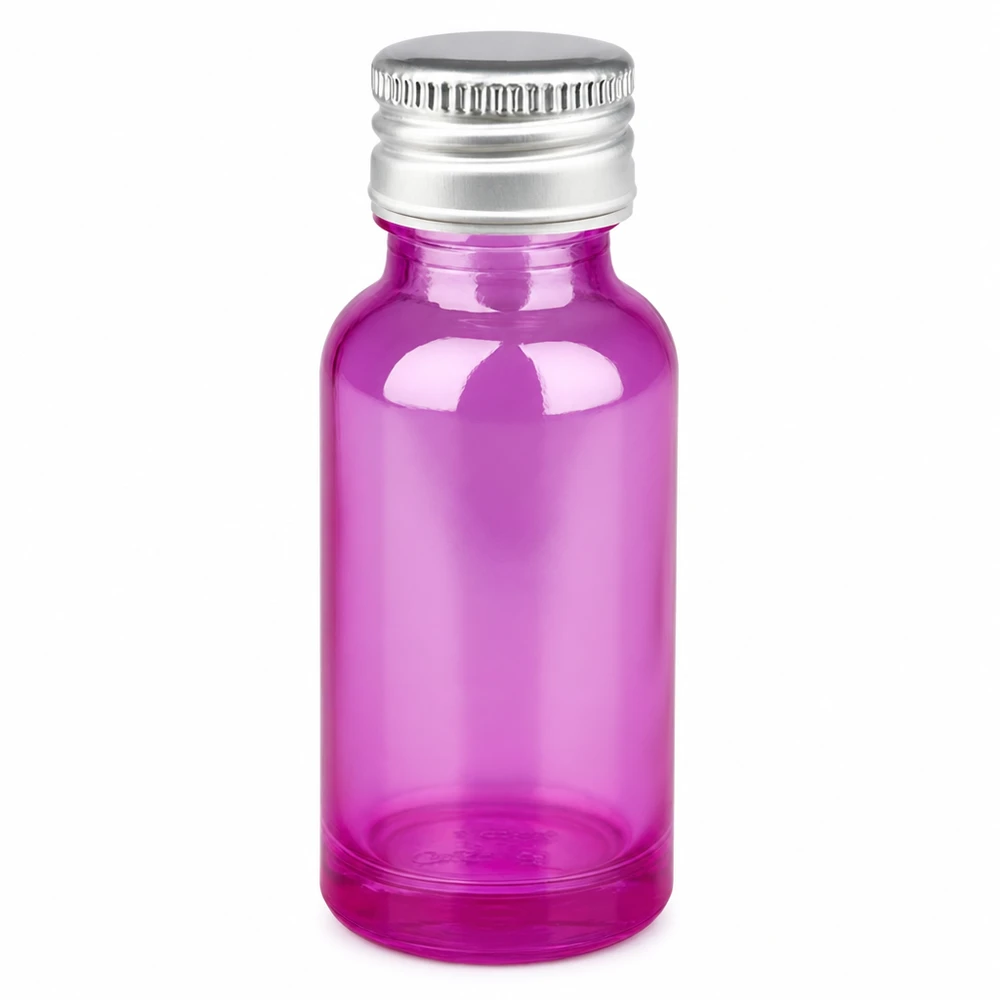 Bottiglia da 20ml tappo a vite 11mm alluminio-argento standard PurpleLine.UT18/20 Flacone in vetro viola da 20 ml con coperchio in alluminio argentato ideale per i cosmetici fai da te