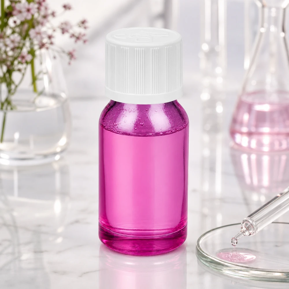 Flacone da 10 ml con tappo a vite bianco da 11 mm a prova di bambino PurpleLine UT18/10 Elegante flacone in vetro viola da 10 ml con tappo standard, perfetto per campioni e formati da viaggio