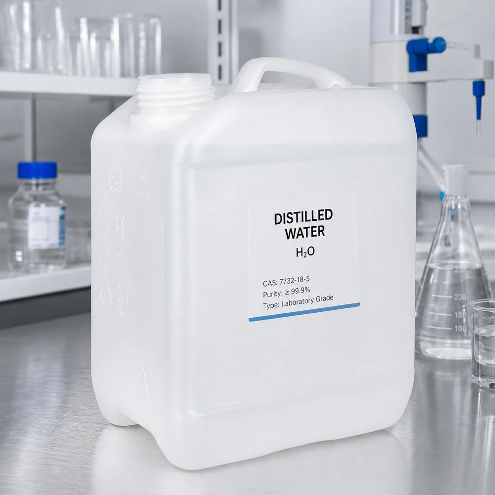 Tanica 2,5 litri senza tappo Contenitore da laboratorio da 2,5 litri in HDPE per acqua distillata, senza coperchio, di colore bianco