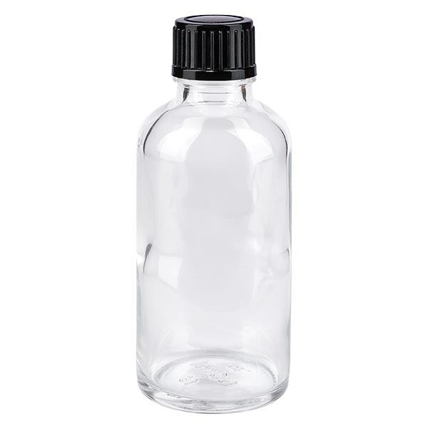 Flacone contagocce trasparente da 50 ml STD nero/1mm ApoGlas