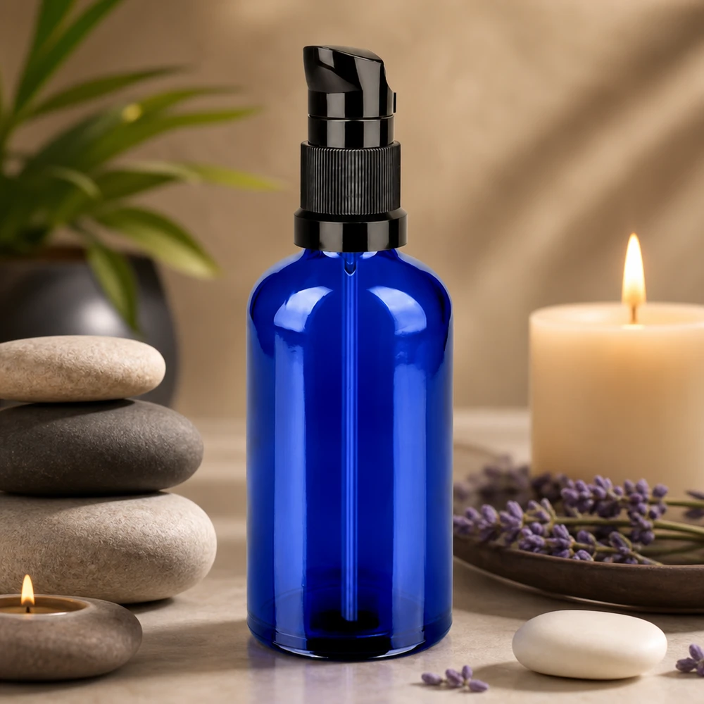 Flacone a pompa da 100 ml nero STD BlueLine UT18/100 Flacone a pompa da 100 ml nero STD BlueLine UT18/100