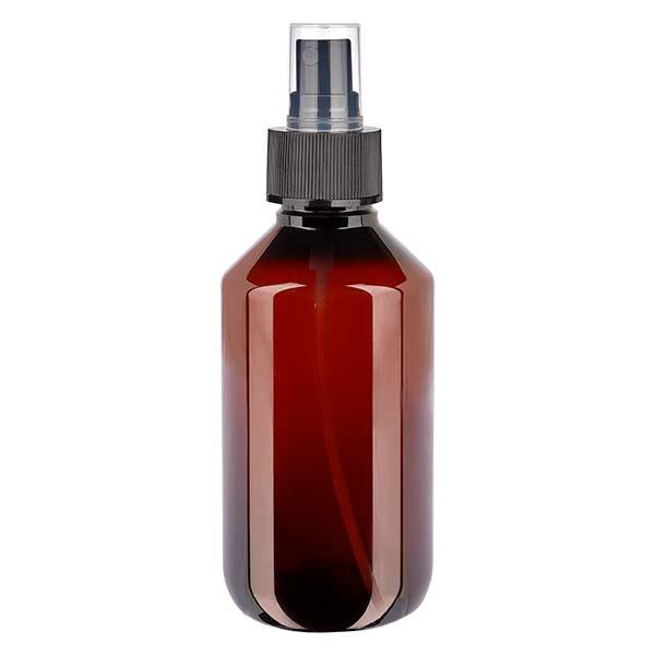 Bottiglia in PET da 200 ml con nebulizzatore nero