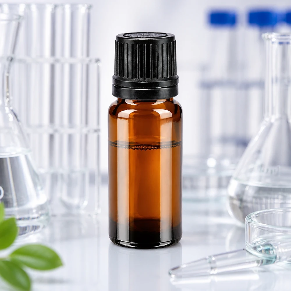 Flacone contagocce marrone da 10ml OV nero/1mm ApoGlas Flacone in vetro ambrato da 10 ml con tappo a vite nero e contagocce, per uso di laboratorio